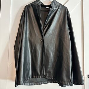 Black Leather Blazer Size XXL